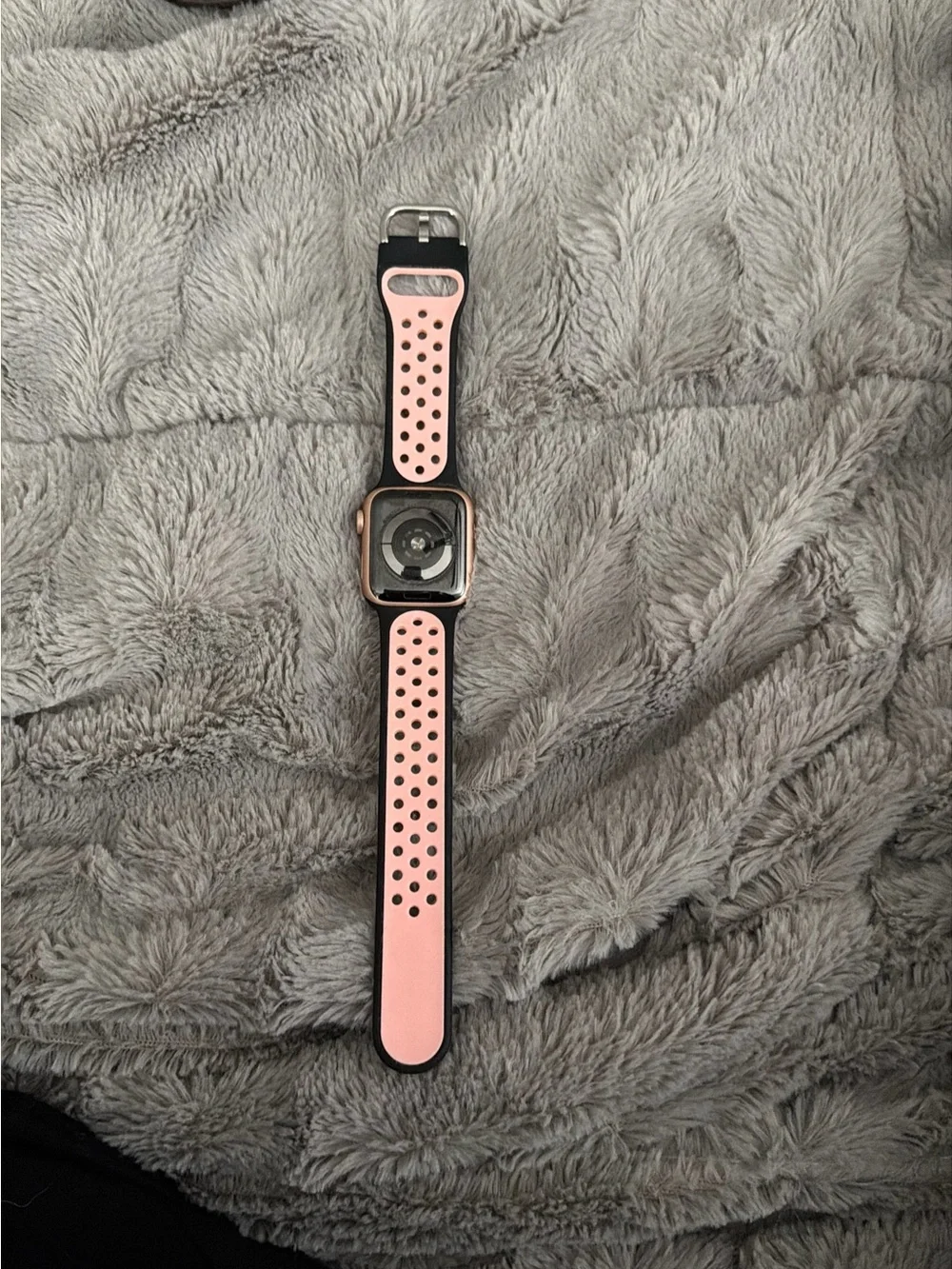 Apple Watch Series 4 GPS +Cellular with Black Band and Pink Accent Holes